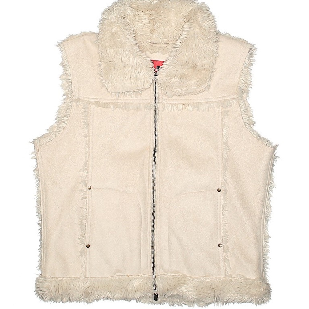 Nude faux fur vest